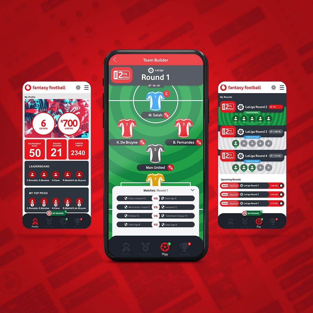 Thumbnail showcasing a screenshots of a mobile app portfolio inside an Apple device mockup